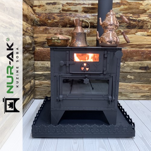 Camlı Odun Kuzinesi Fırınlı 60 x45